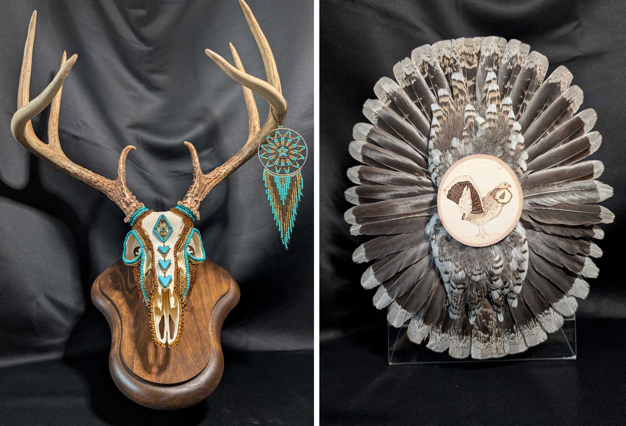 Examples of artwork from an exhibit.