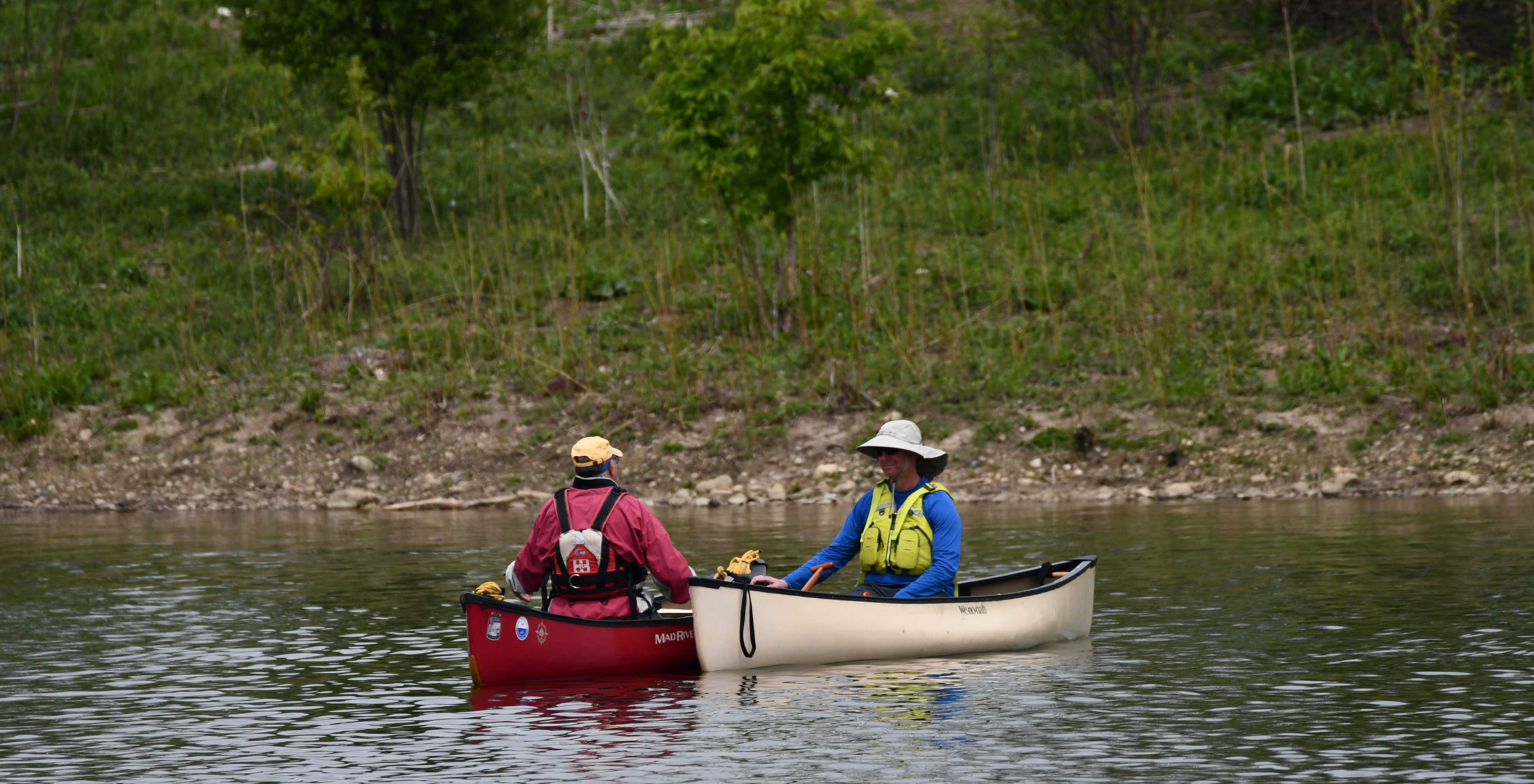 Two kayakers at Whalon Lake.