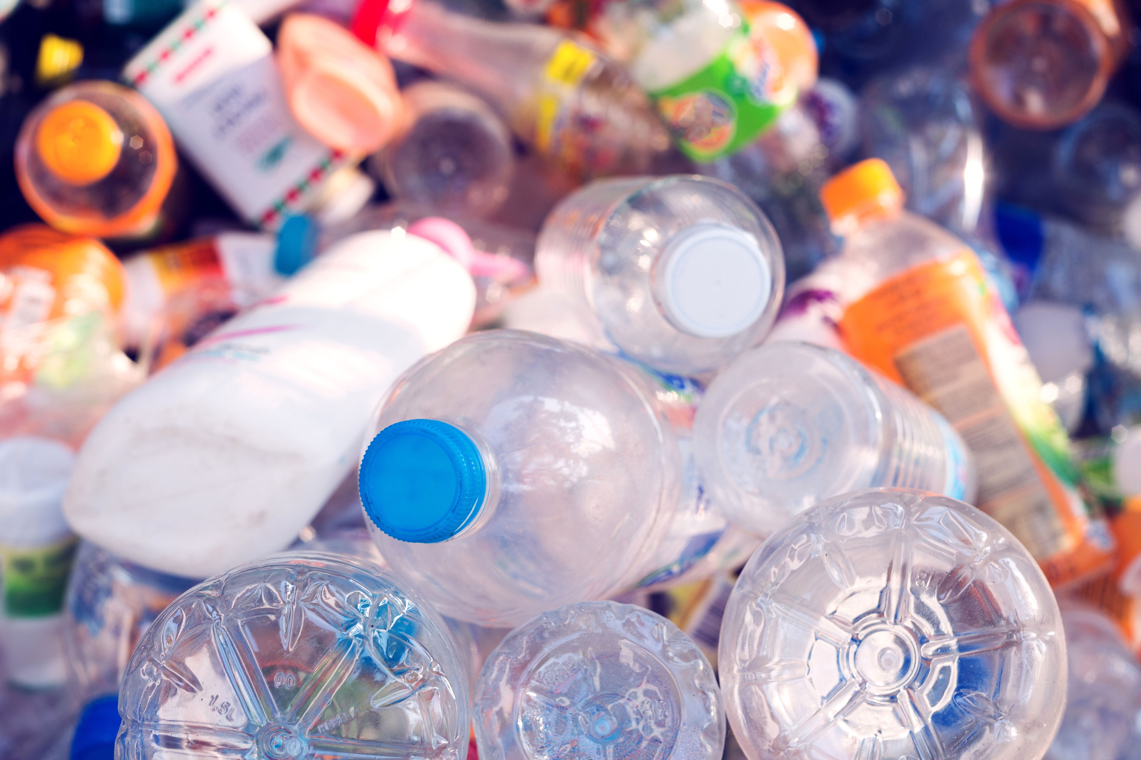 A pile of plastic bottles.