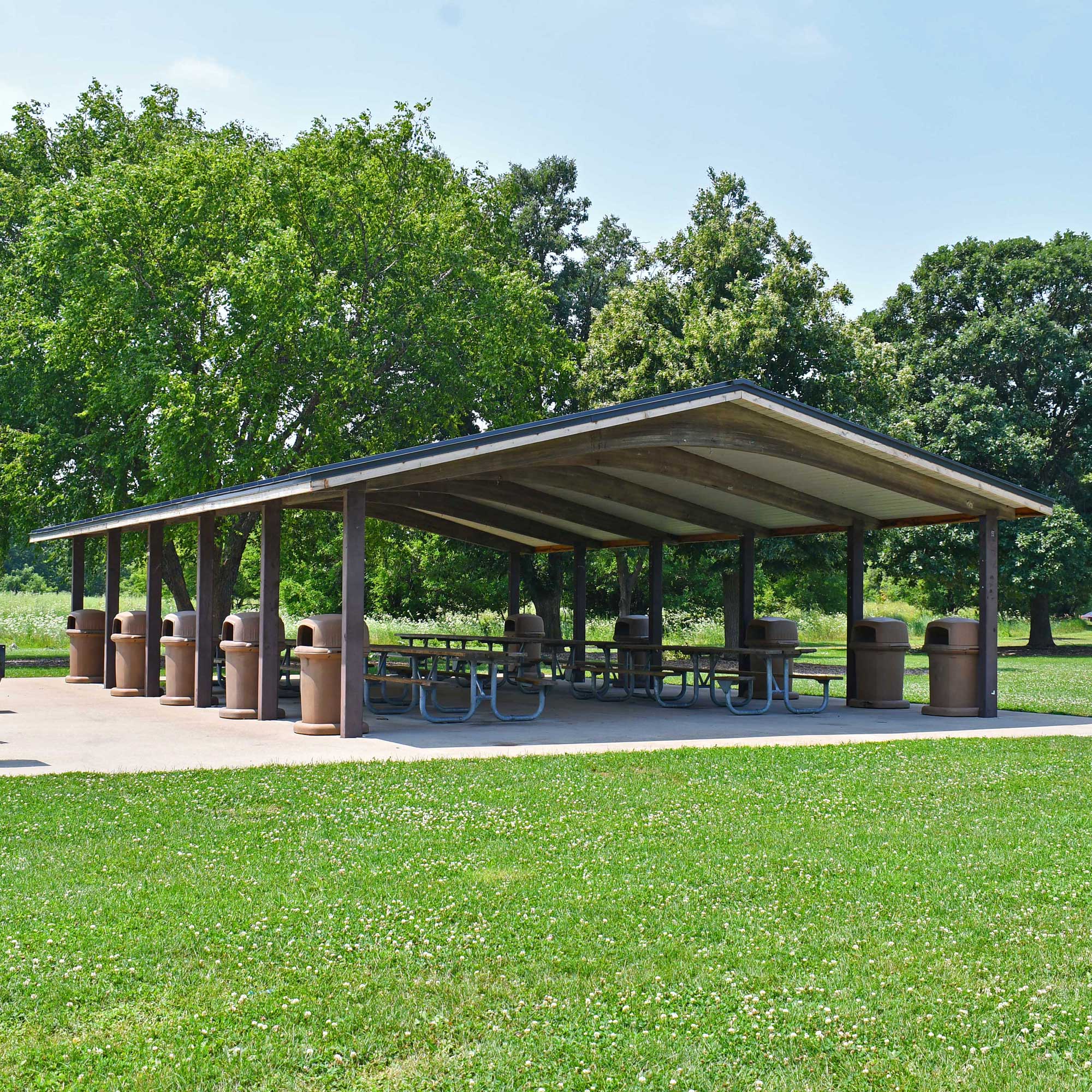 The shelter at Veterans Woods