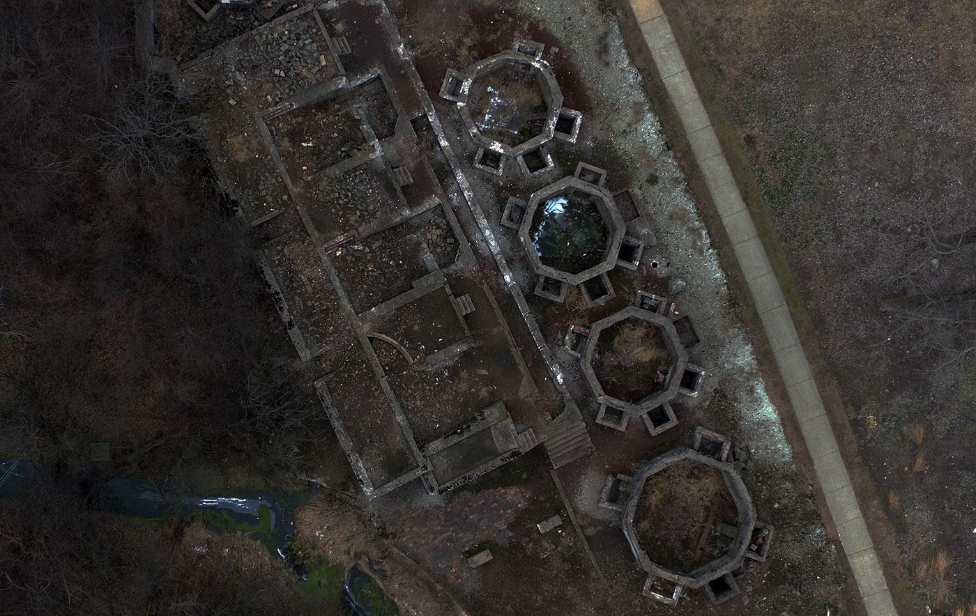 Aerial view of Joliet Iron Works.