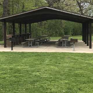 The shelter at Veterans Woods