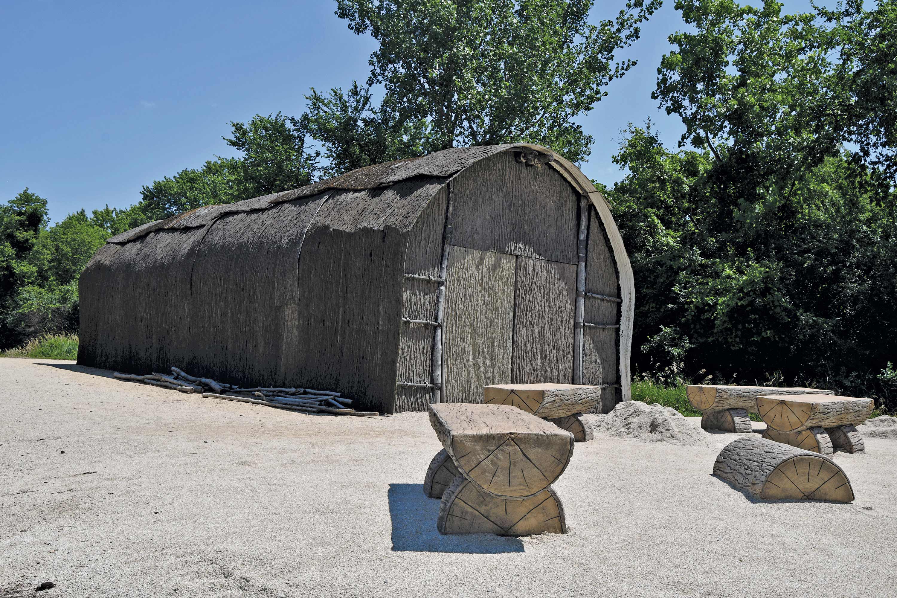 The longhouse at Isle a la Cache