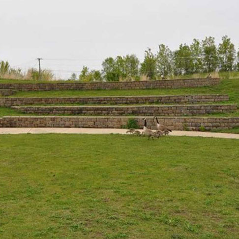 An exterior view of the visitor center at Lake Renwick.