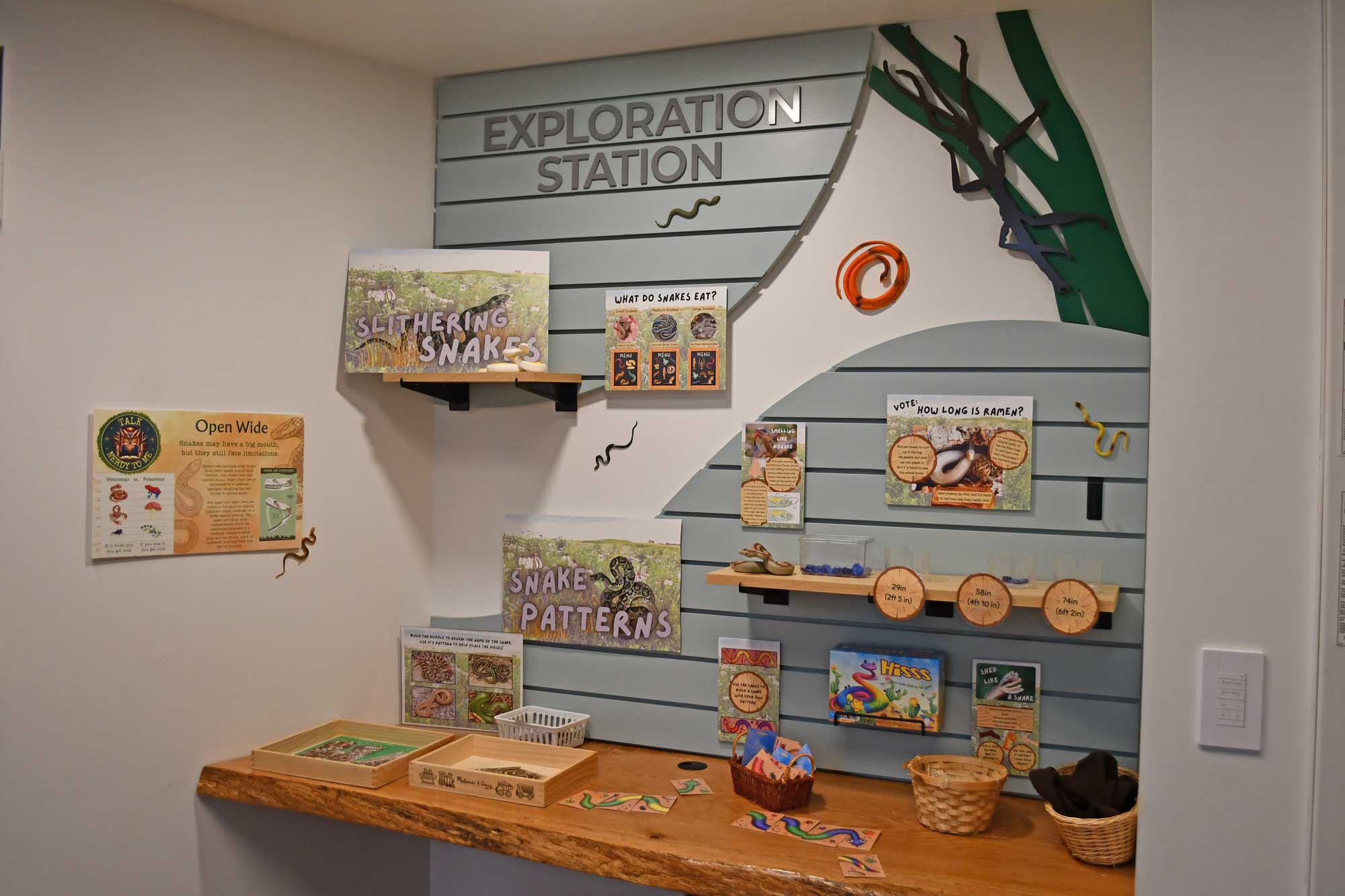 Interactive exhibit inside nature center.