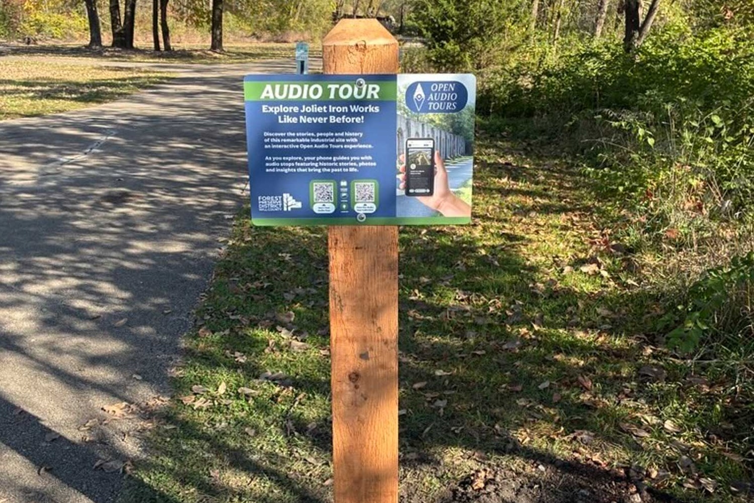 Audio-tour-sign-Joliet-Iron-Works-Gabe-Suhadolc