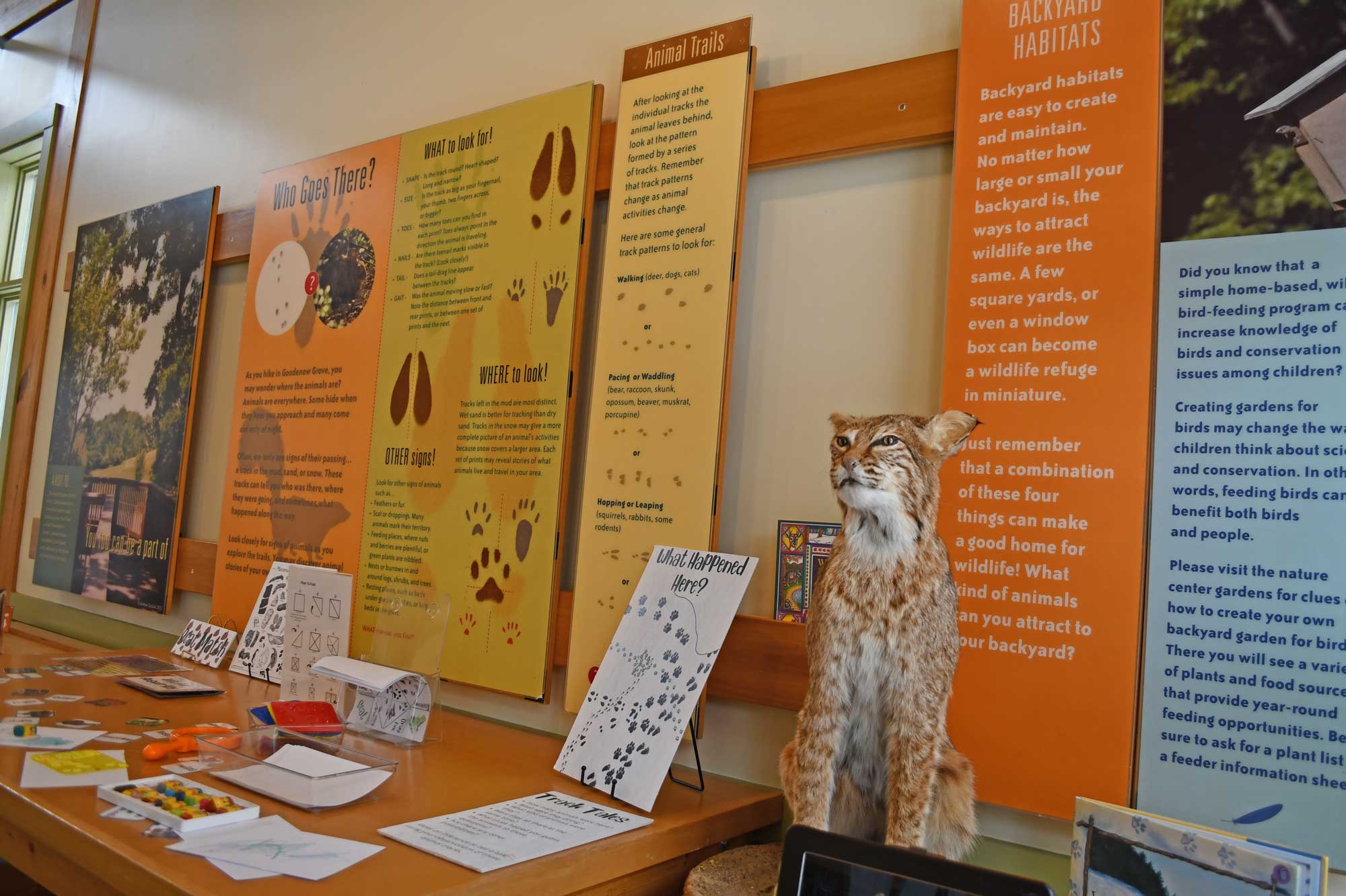 Exhibit panels at a nature center.