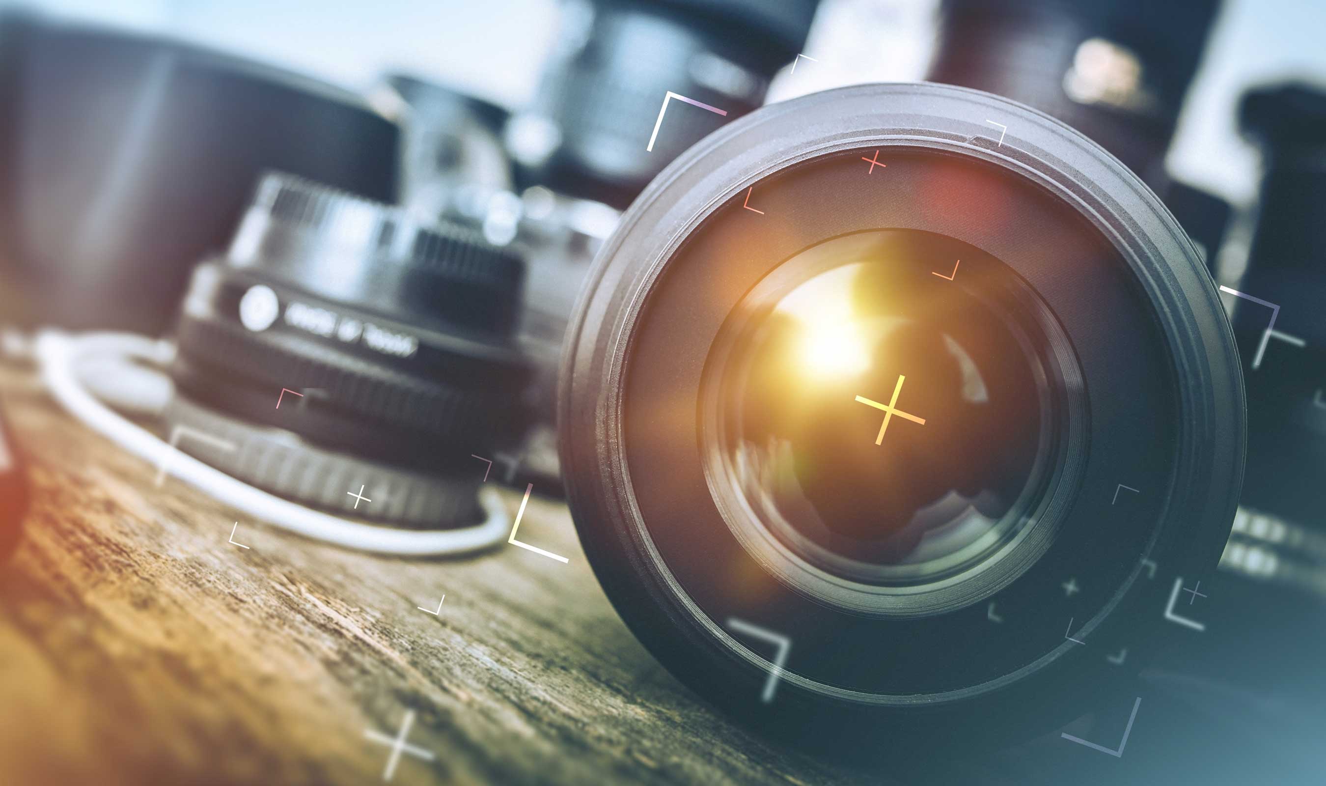 a close up of a camera lens