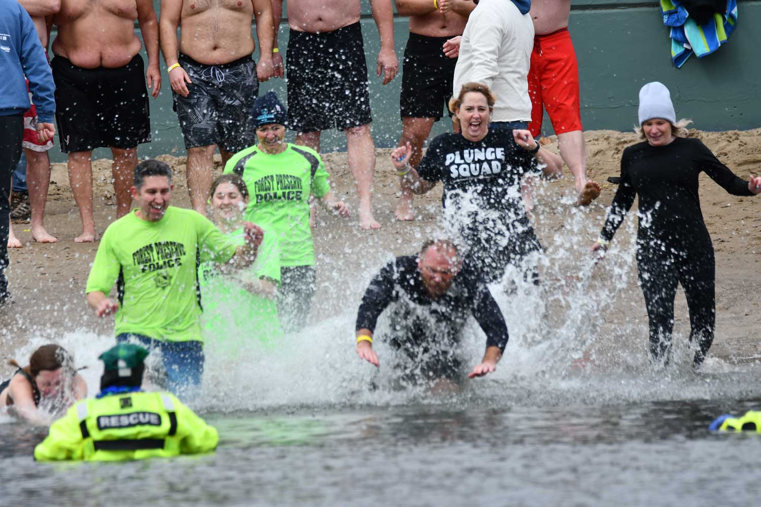 Forest Preserve police team raises thousands with Polar Plunge effort