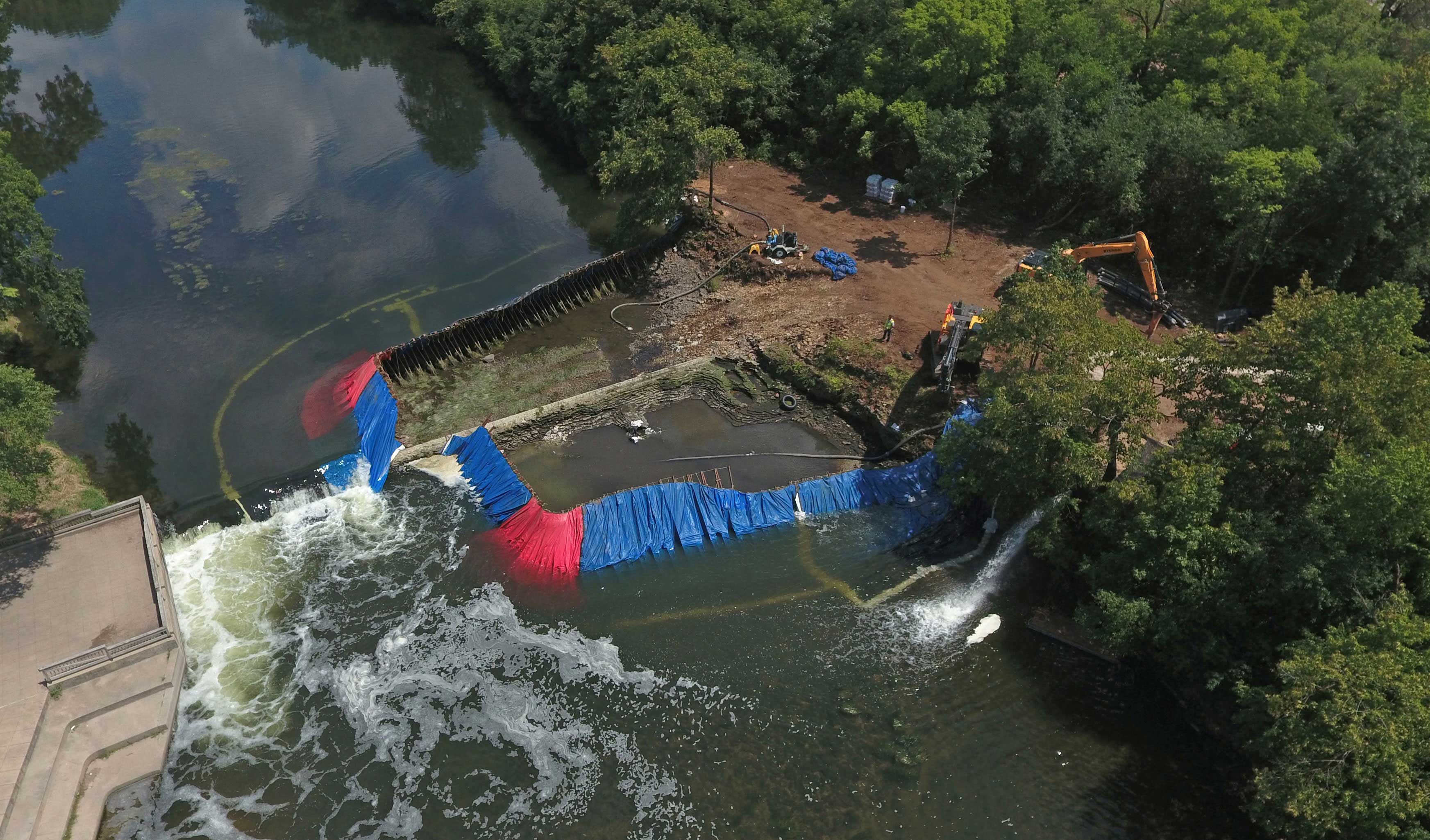 Aerial view of the Hammel Woods dam removal