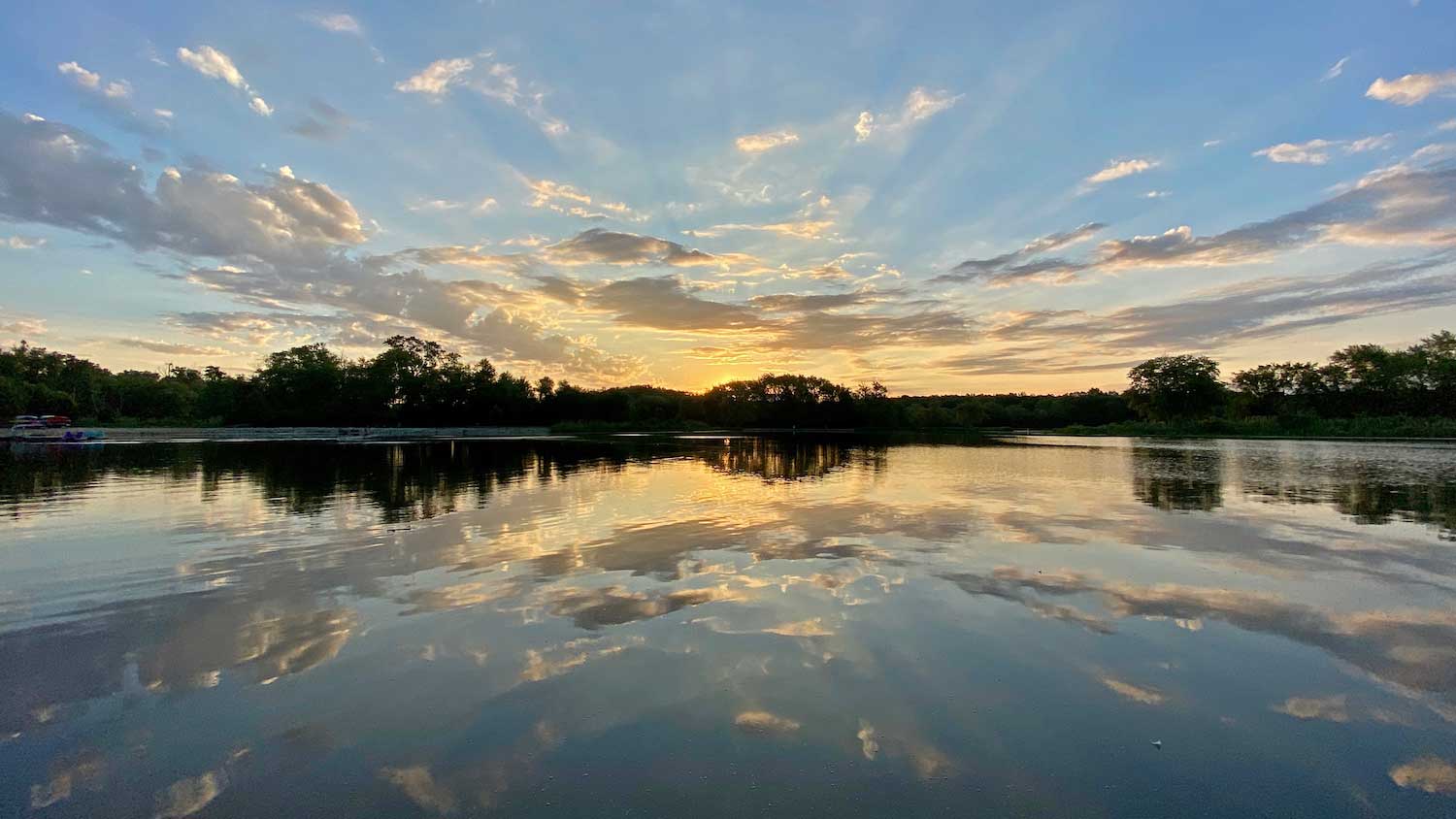 A colorful sunrise at Monee Reservoir.