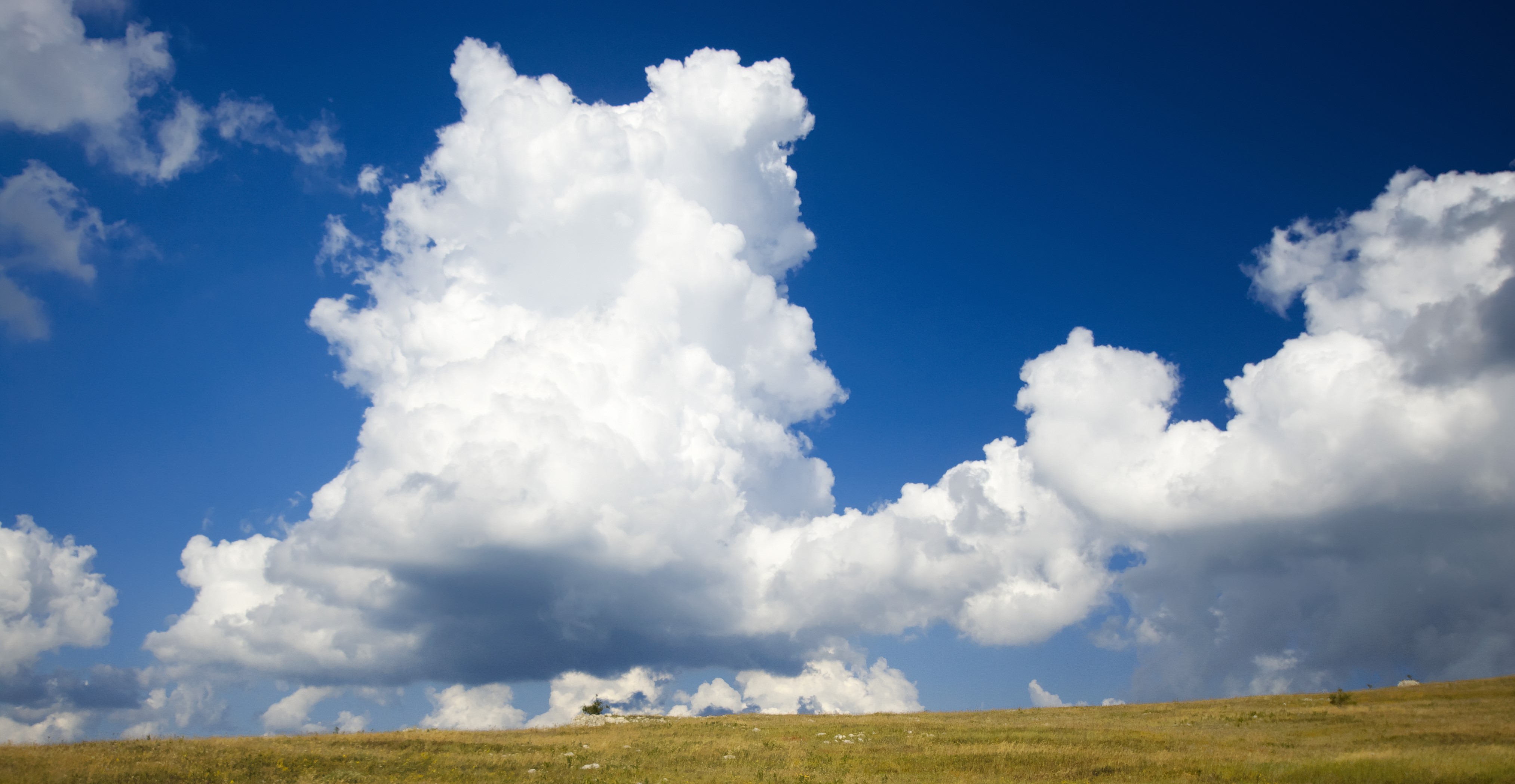 Cumulus clouds.