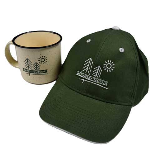 Image showing a take it outside mug and hat