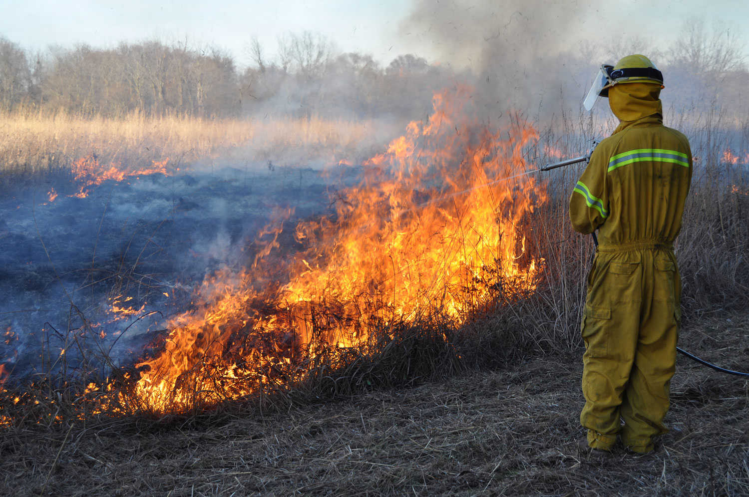 Man watched a prescribed burn