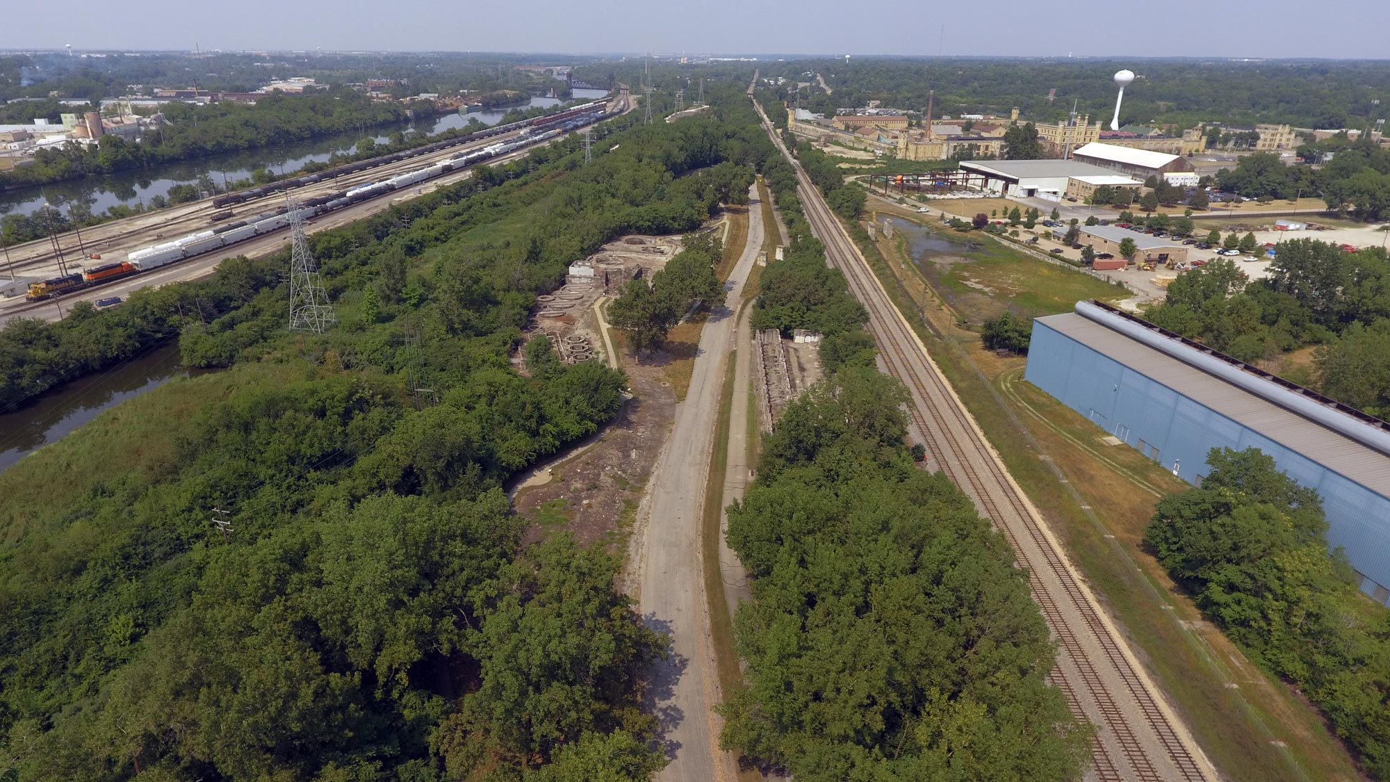 Aerial view of Joliet Iron Works.