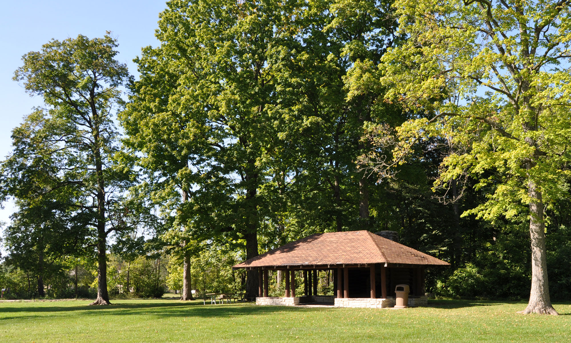 The shelter at Laughton Preserve.