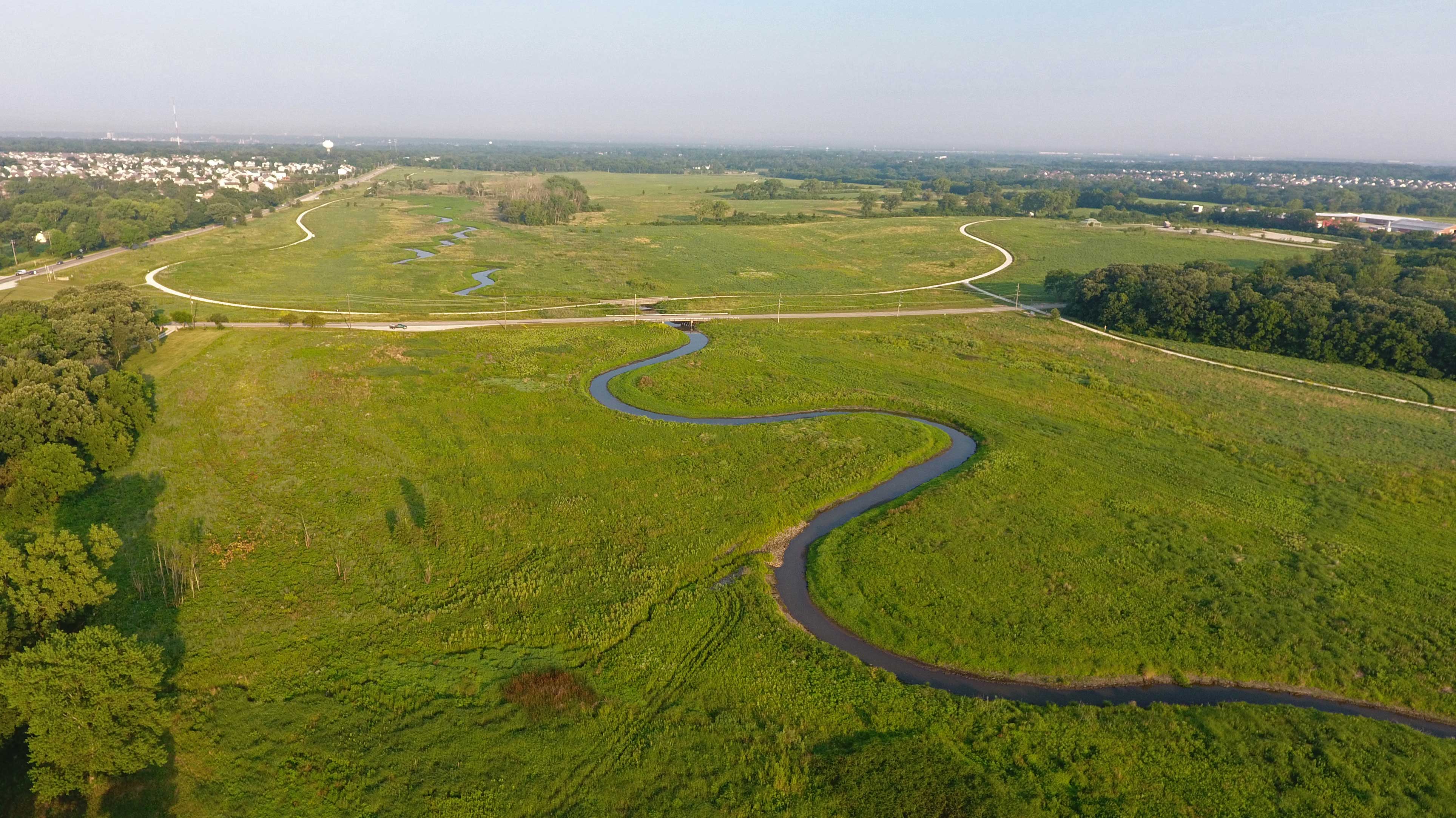 Aerial view of Hadley Valley.