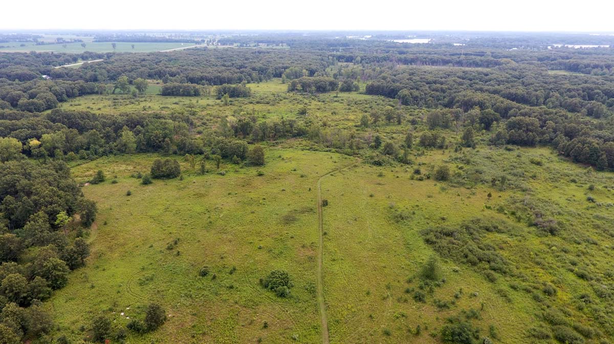 Aerial view of Braidwood Dunes