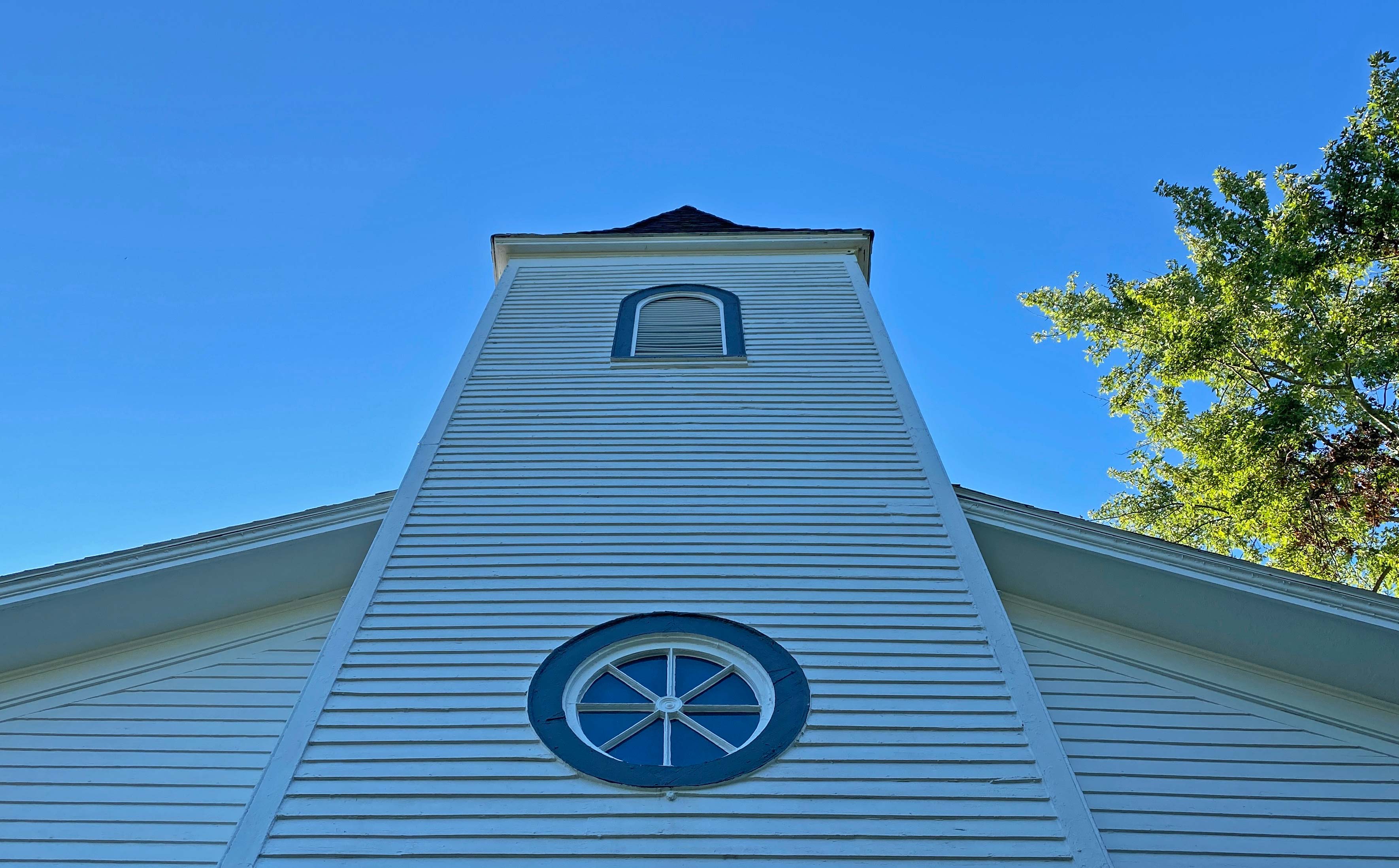 Looking up at the site's nature center.