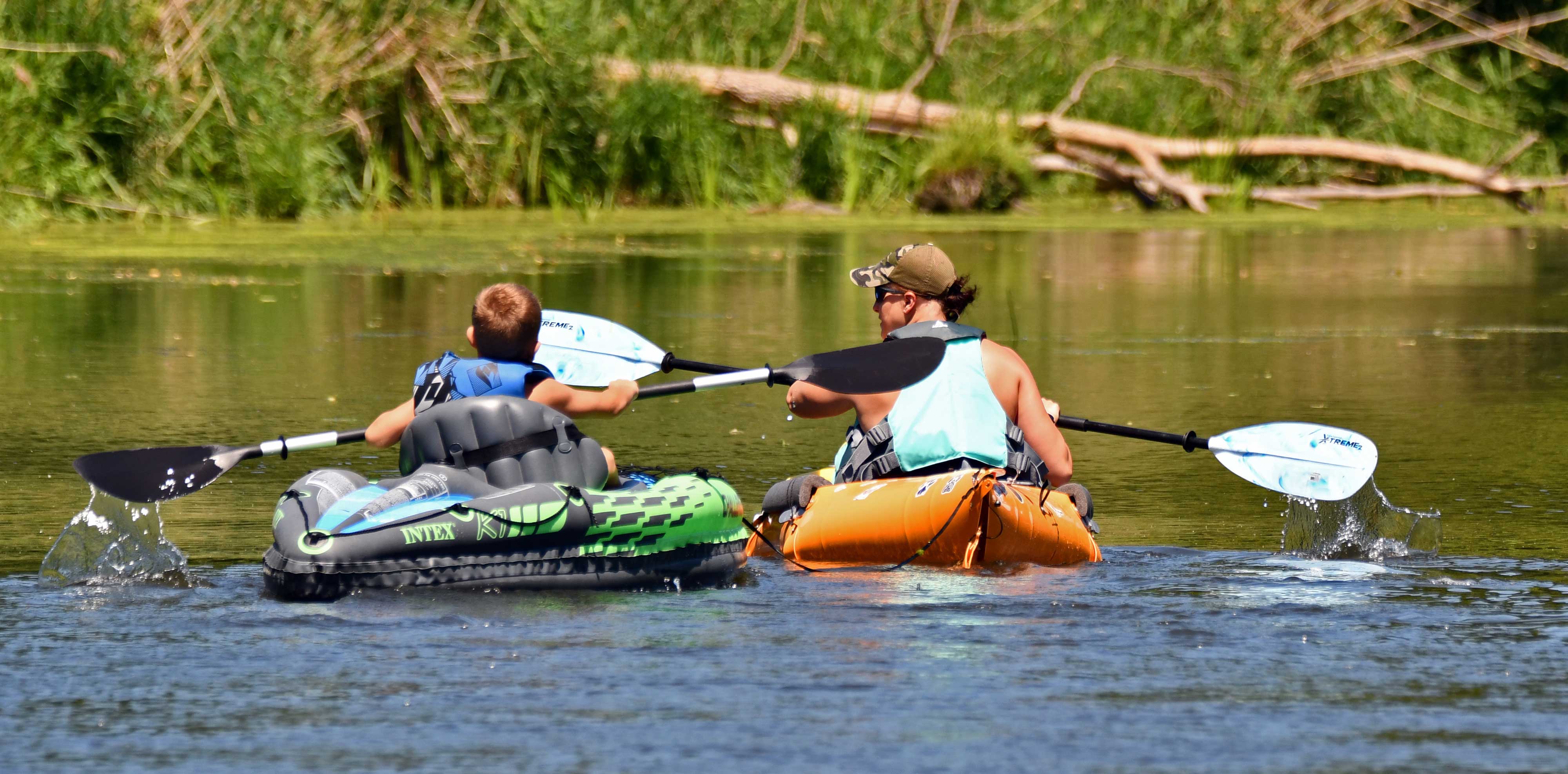 Two kayakers at McKinley Woods.