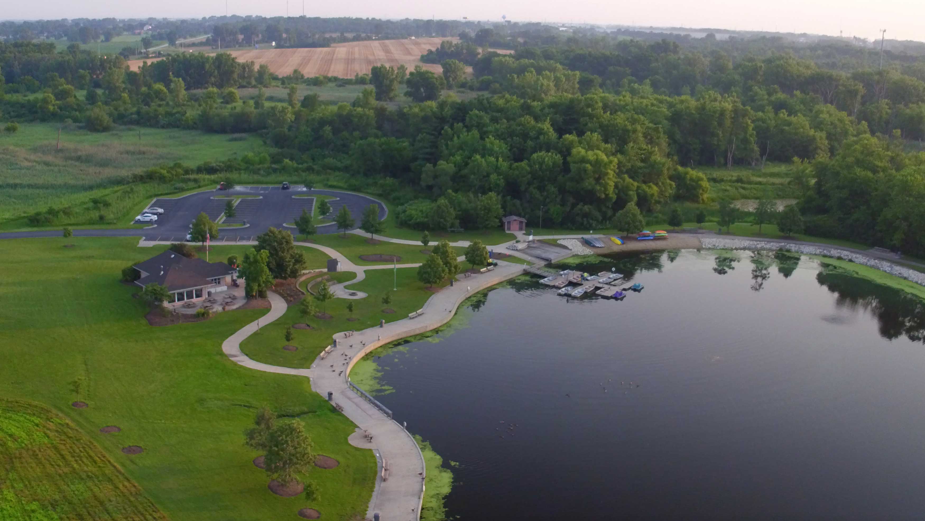A view of the lake at Monee Reservoir.