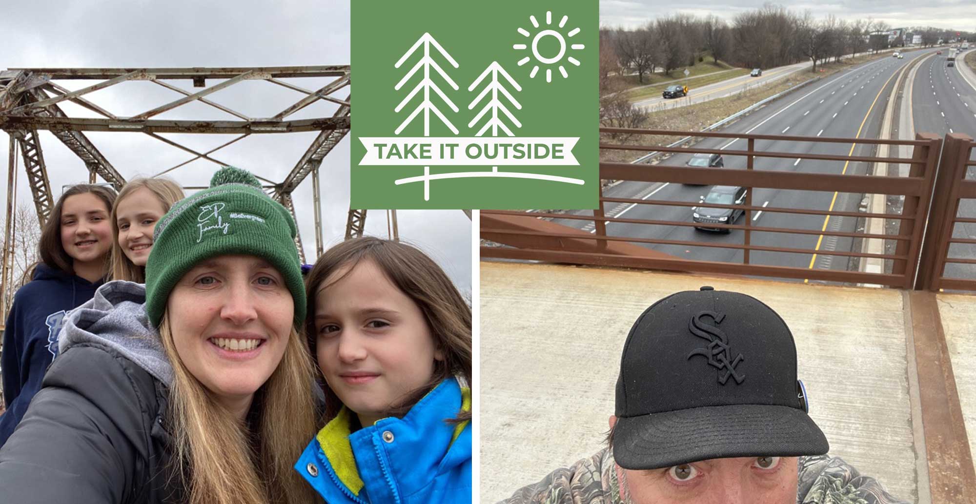 Participants take selfies as part of the Take It Outside Challenge.