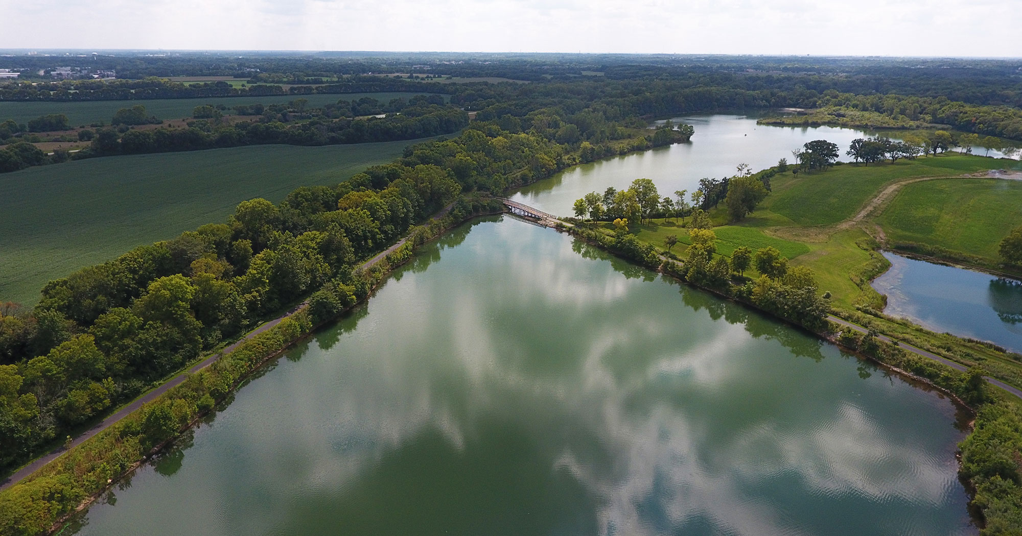 Aerial view of Lake Chaminwood Preserve.