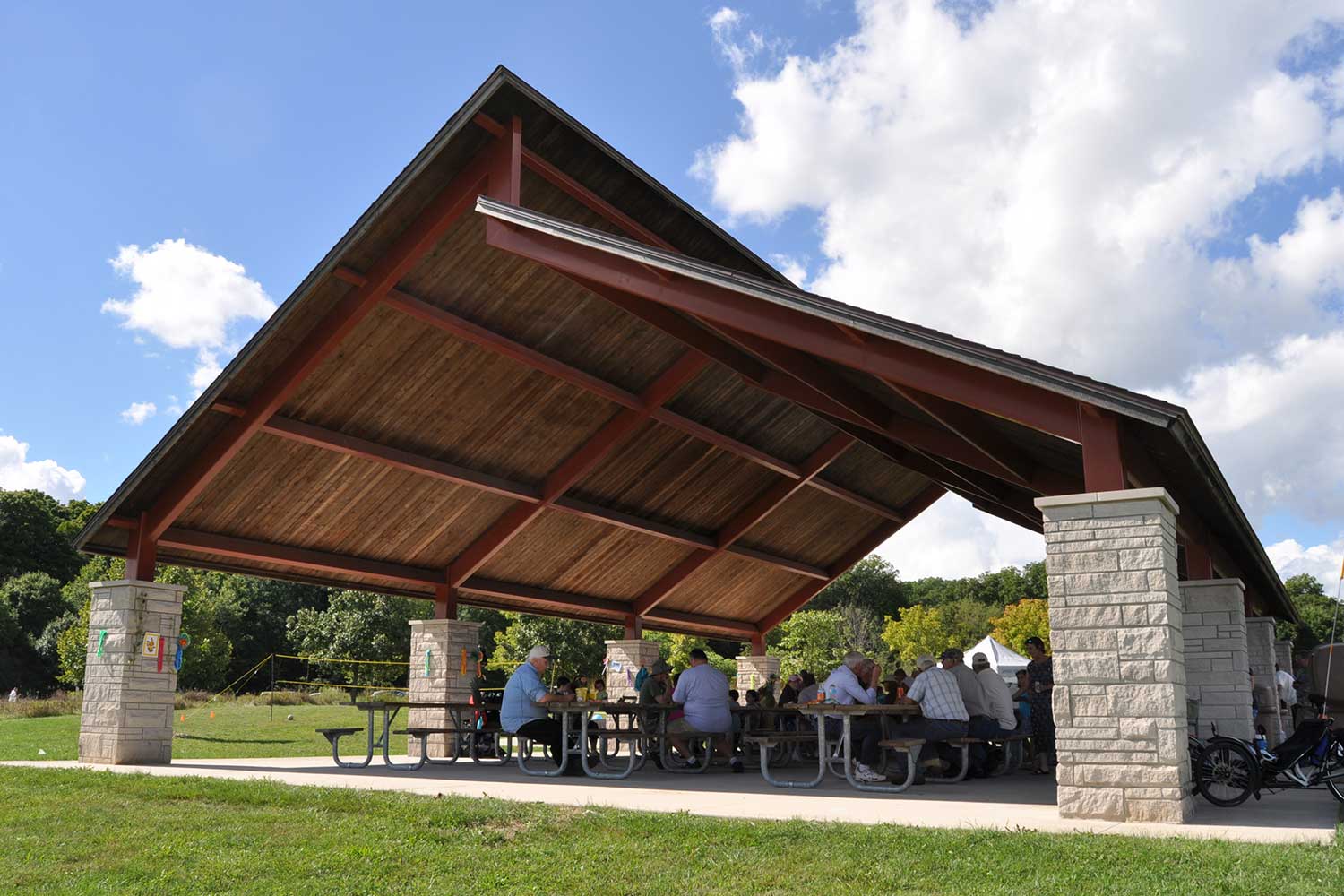 The picnic shelter at LaPorte Road Access.