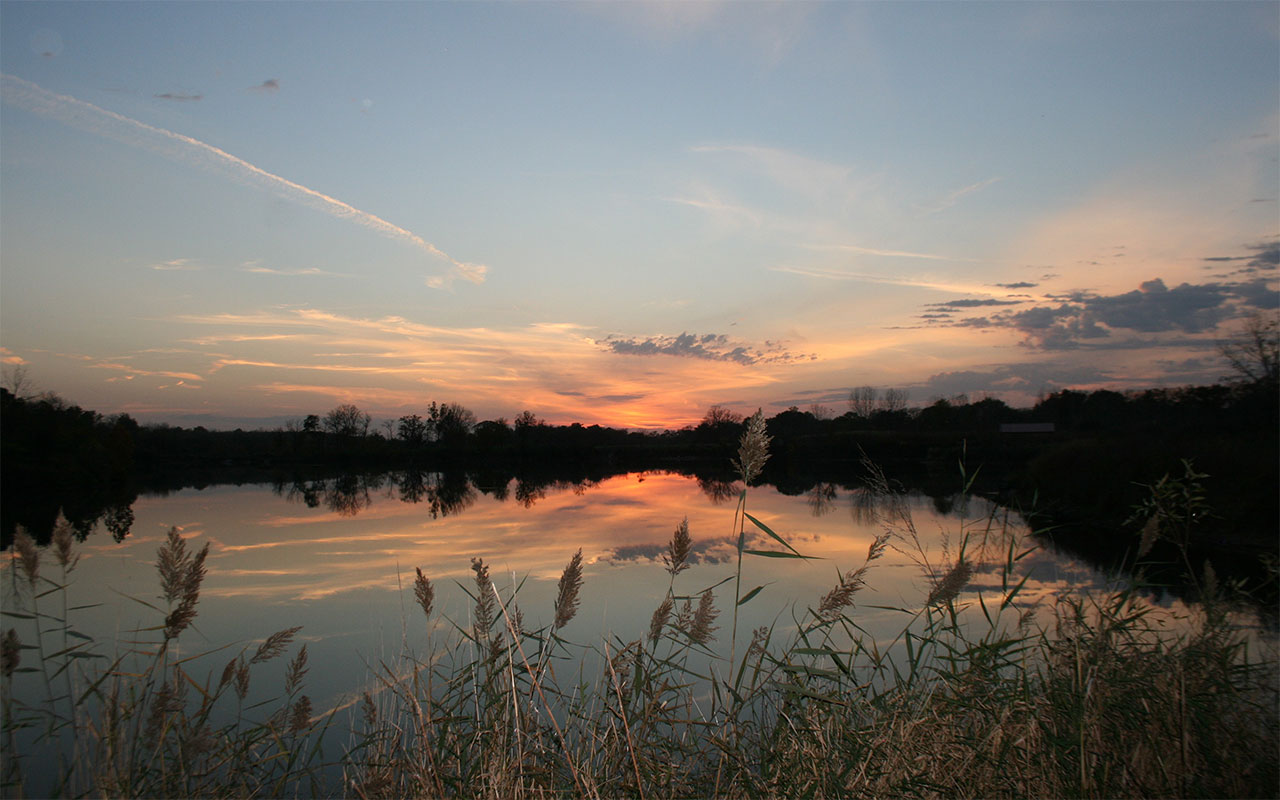 A sunset at Lake Chaminwood.