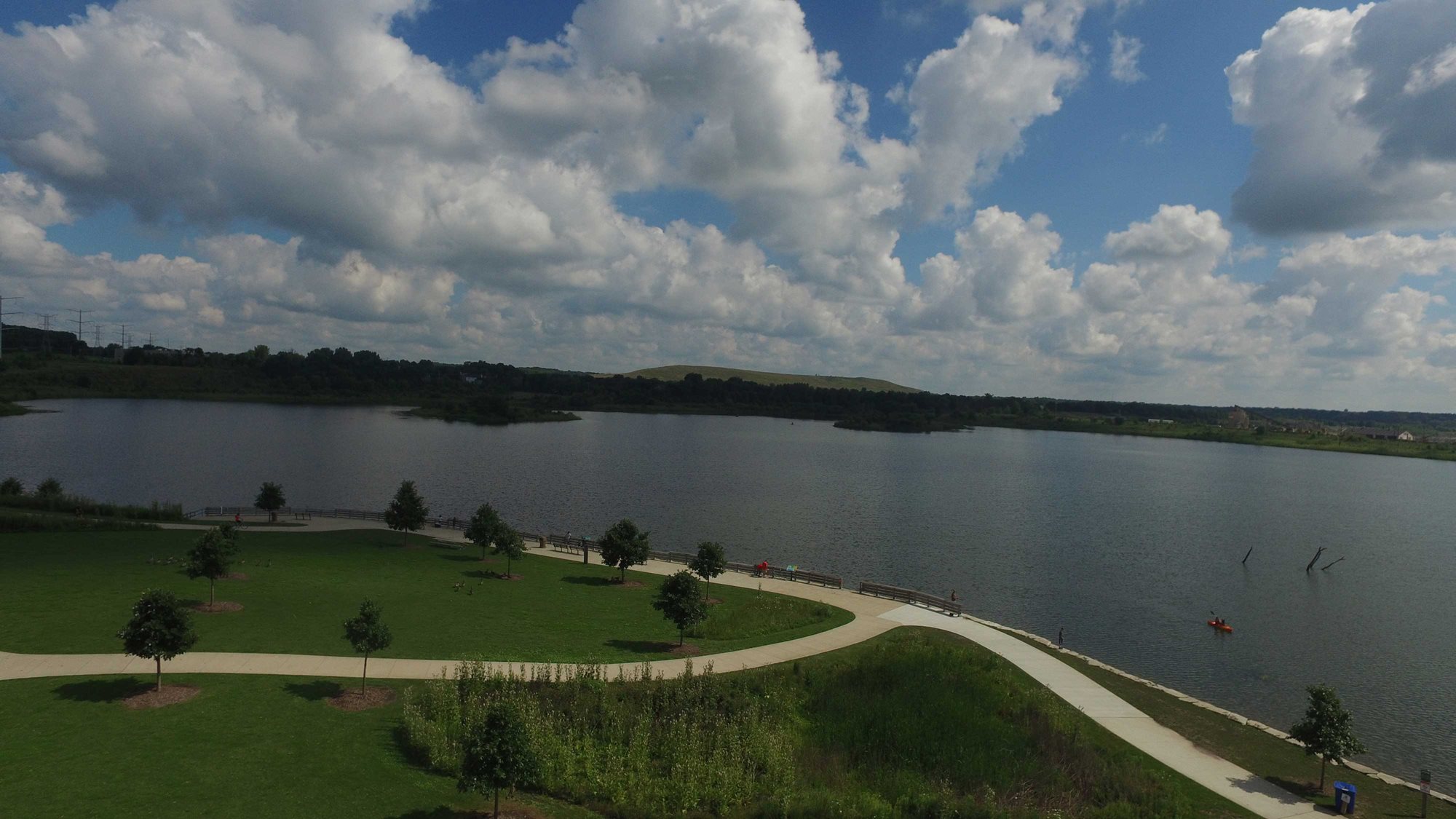 Aerial view of Whalon Lake.