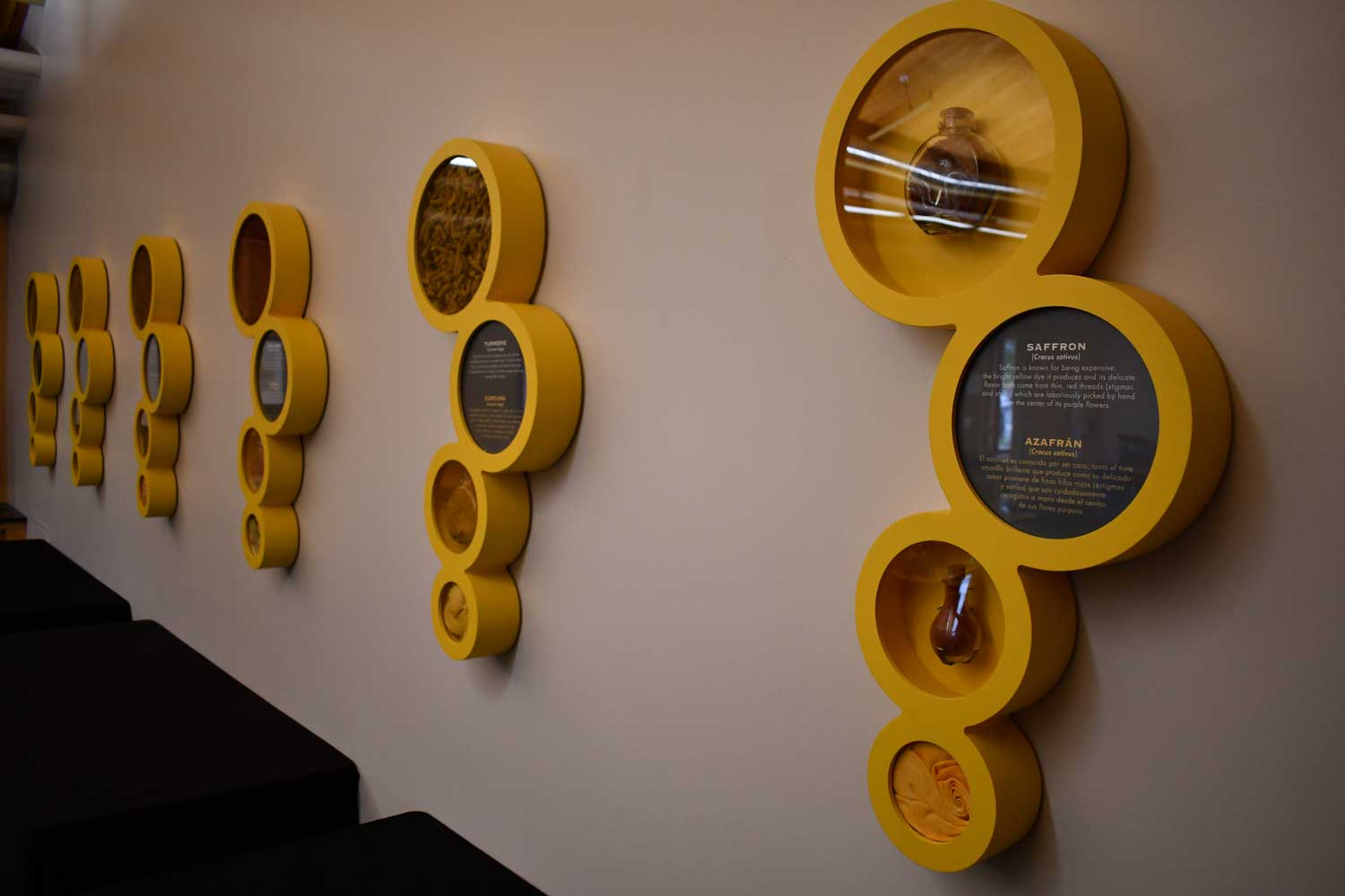 Exhibit artifacts on display.