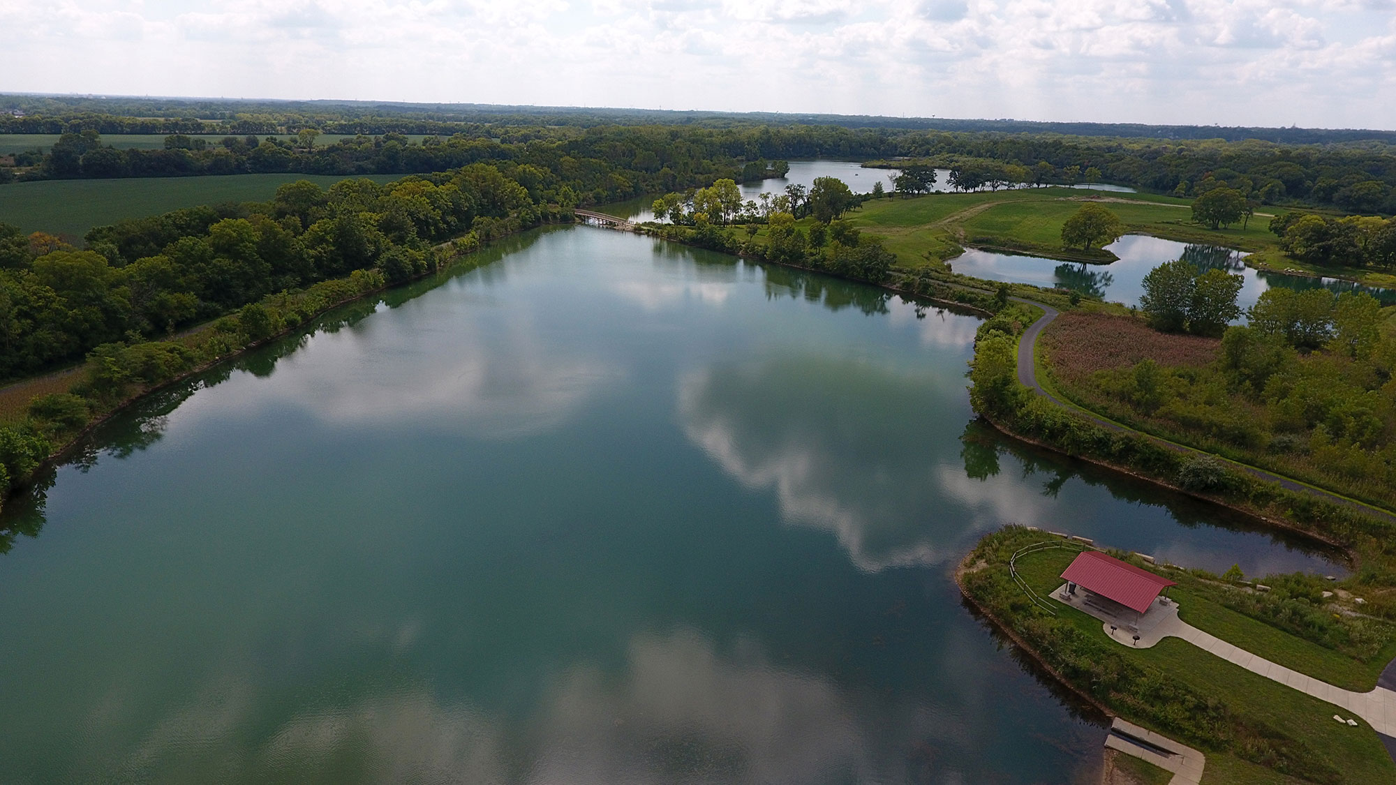 Aerial view of Lake Chaminwood.