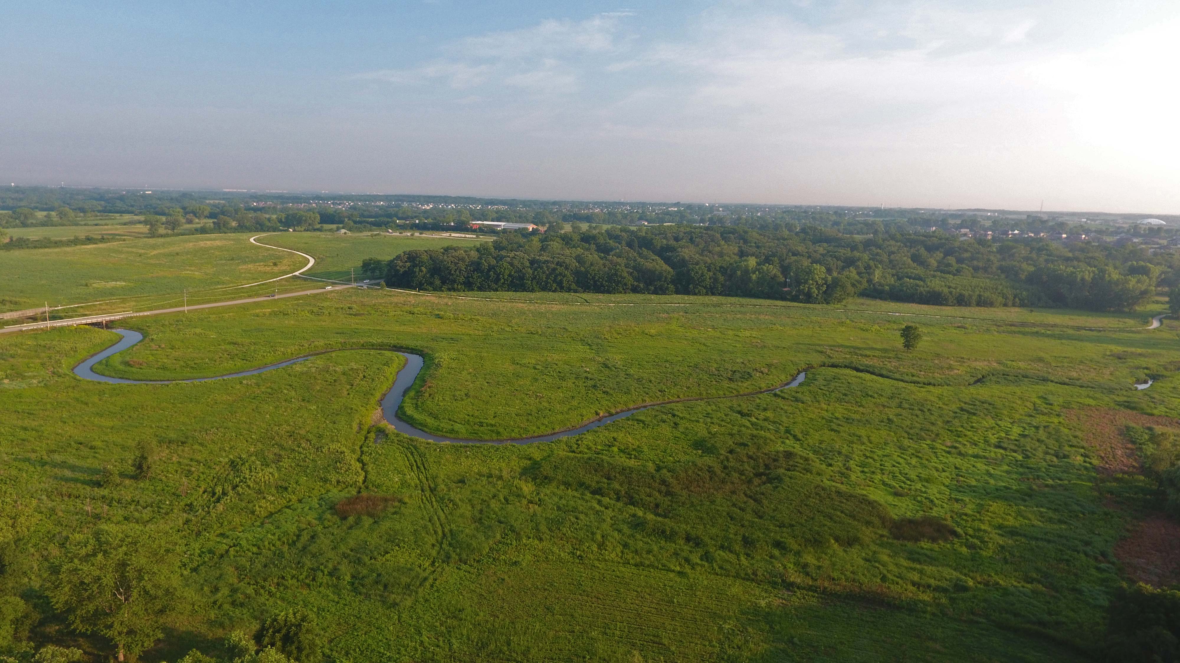 Aerial view of Hadley Valley