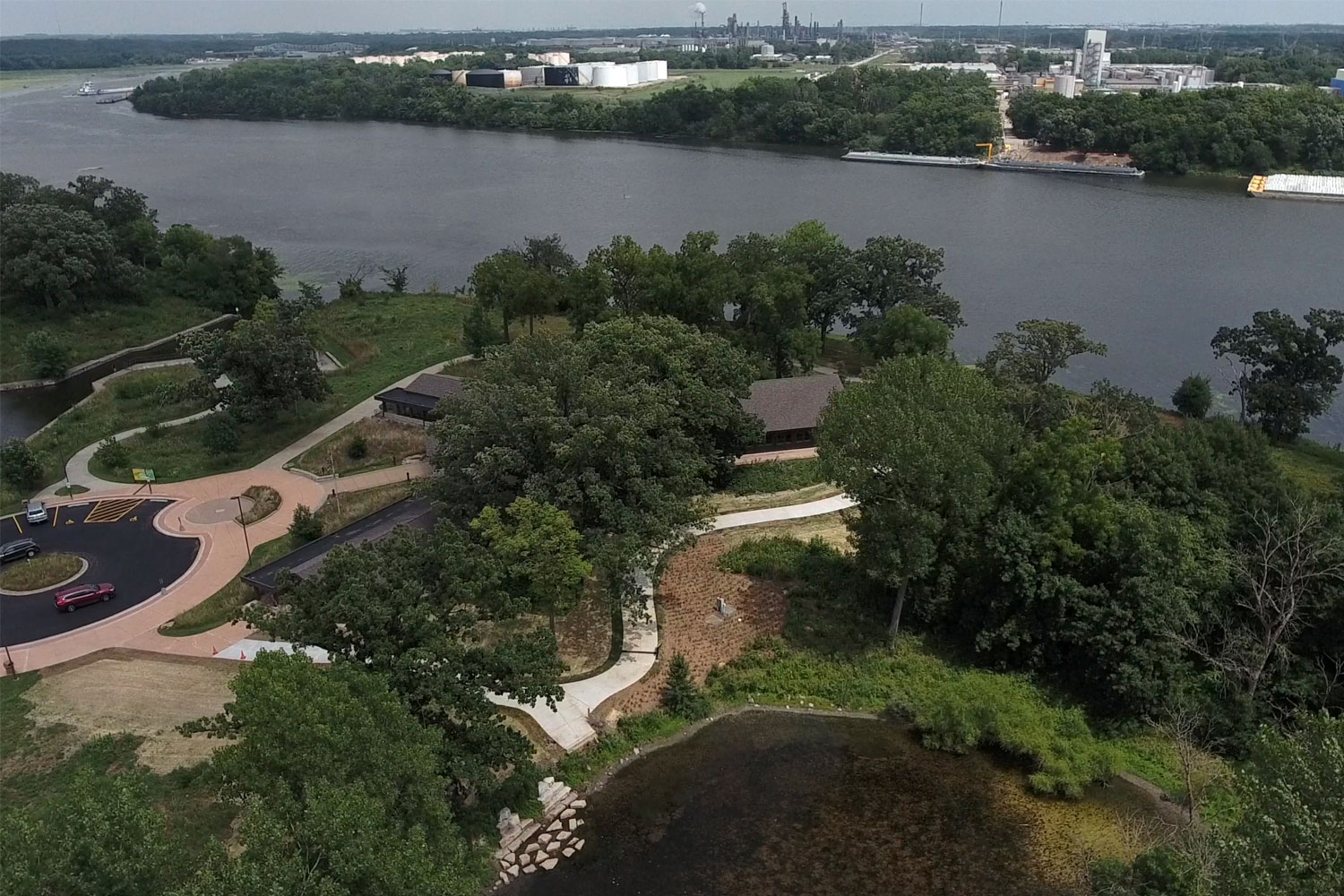 Aerial view of Four Rivers