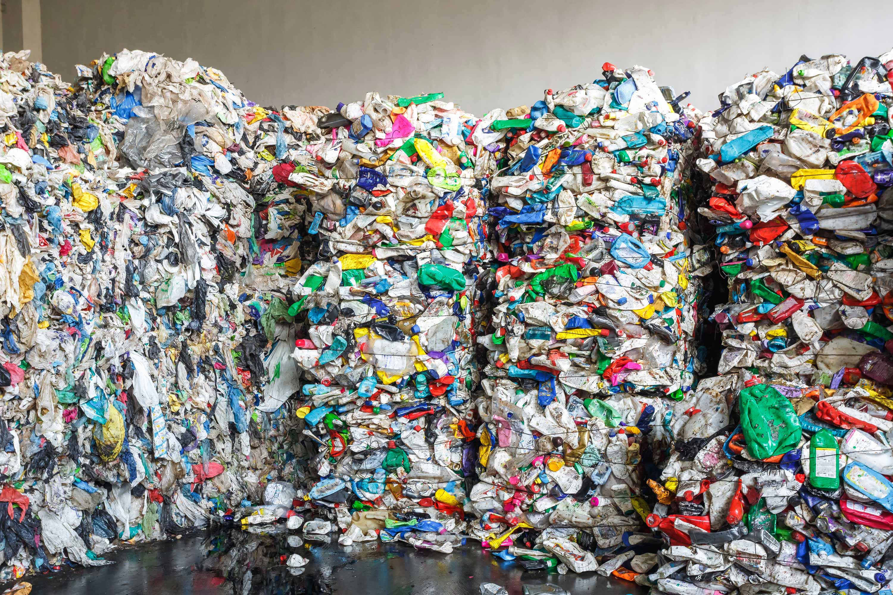 Piles of plastic.