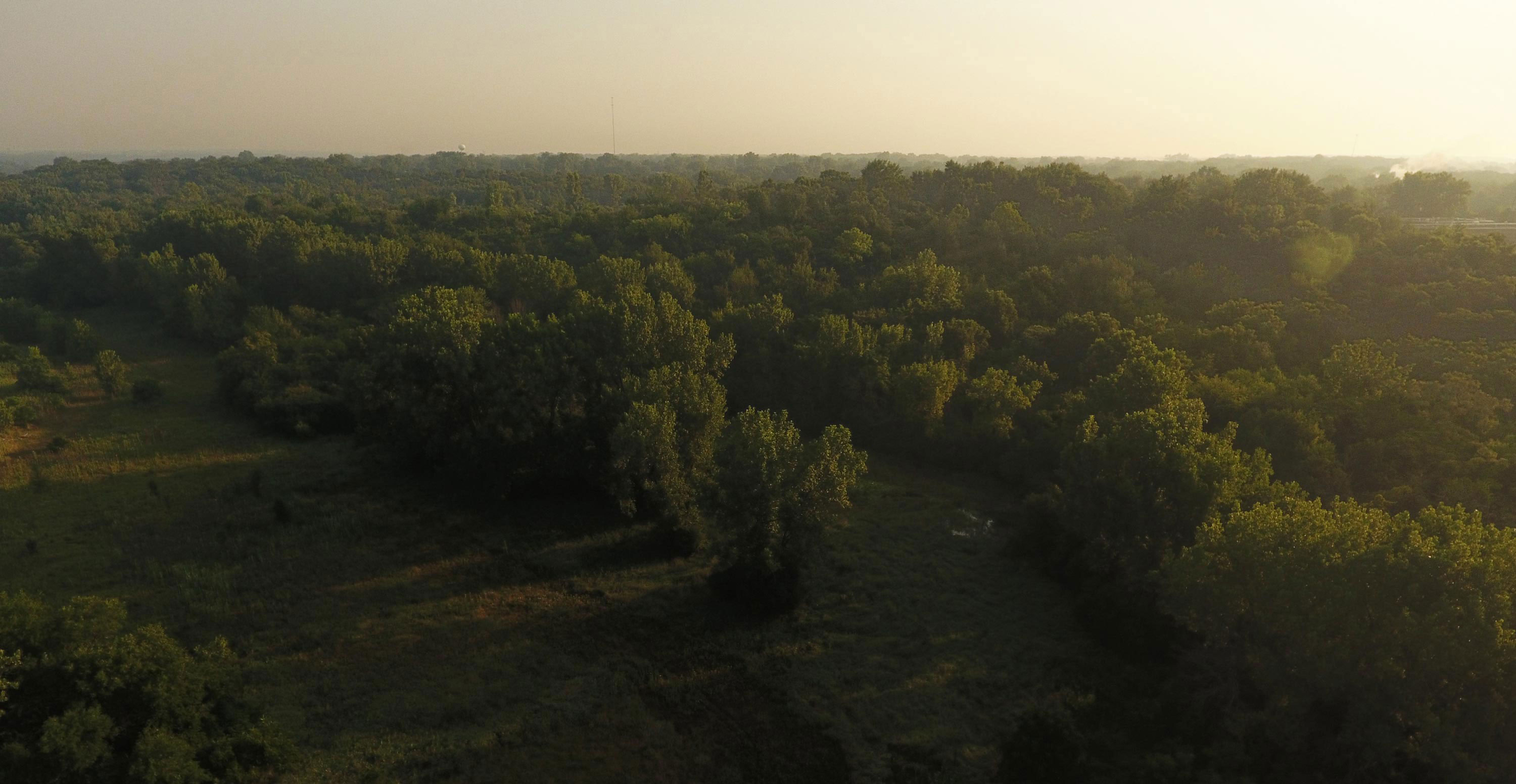 Aerial view of open space.