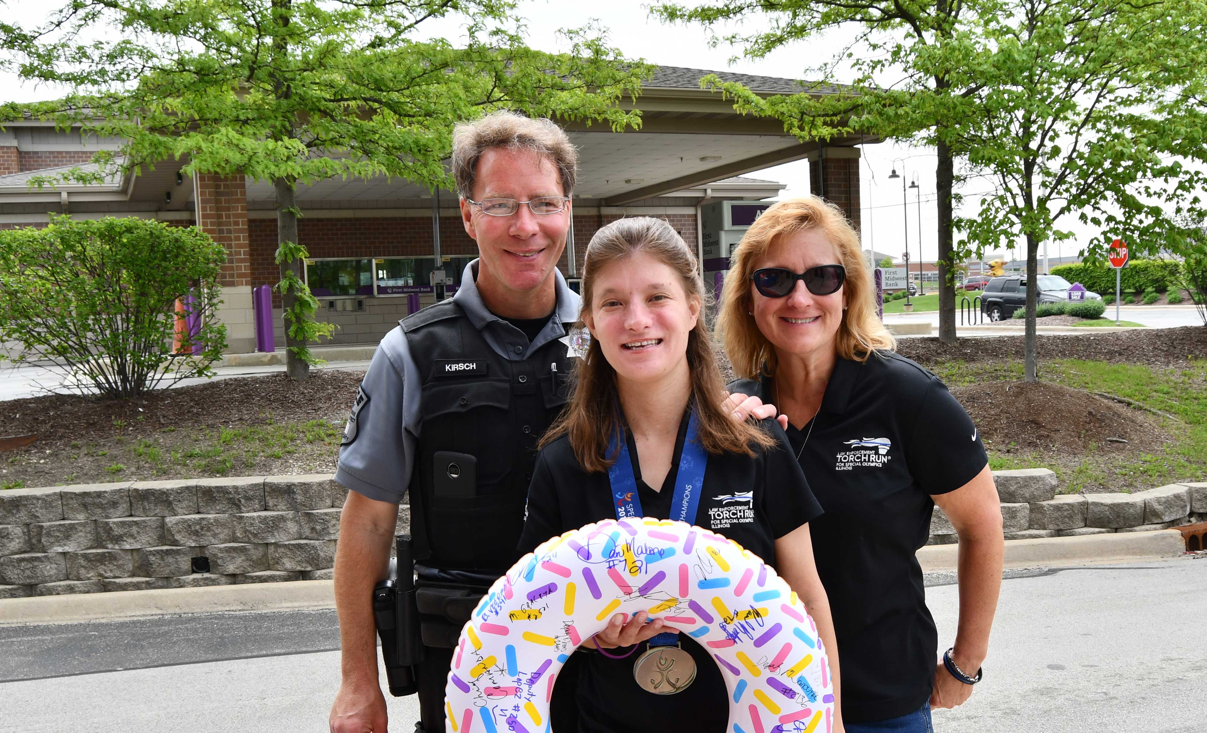 Officer Steven Kirsch during a Special Olympics fundraiser in 2019.