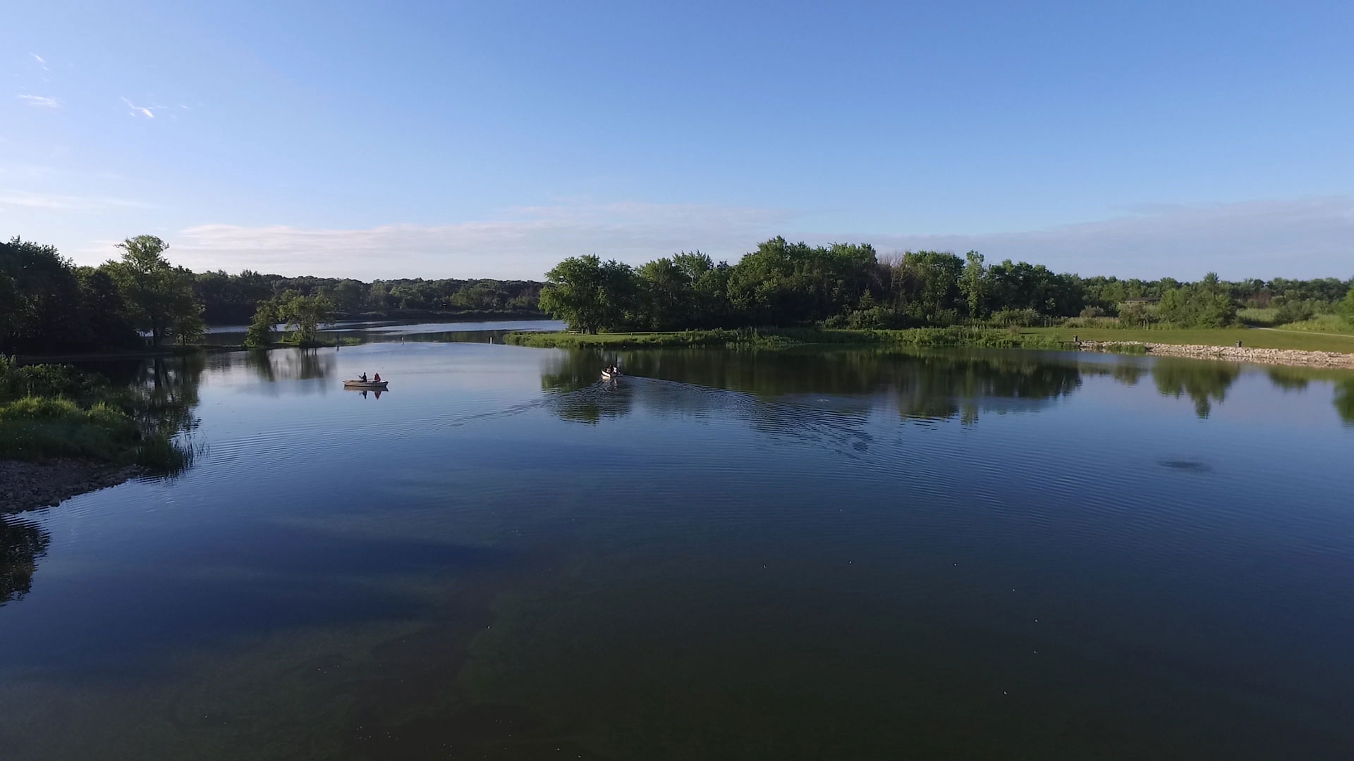 A view of the lake at Monee Reservoir.