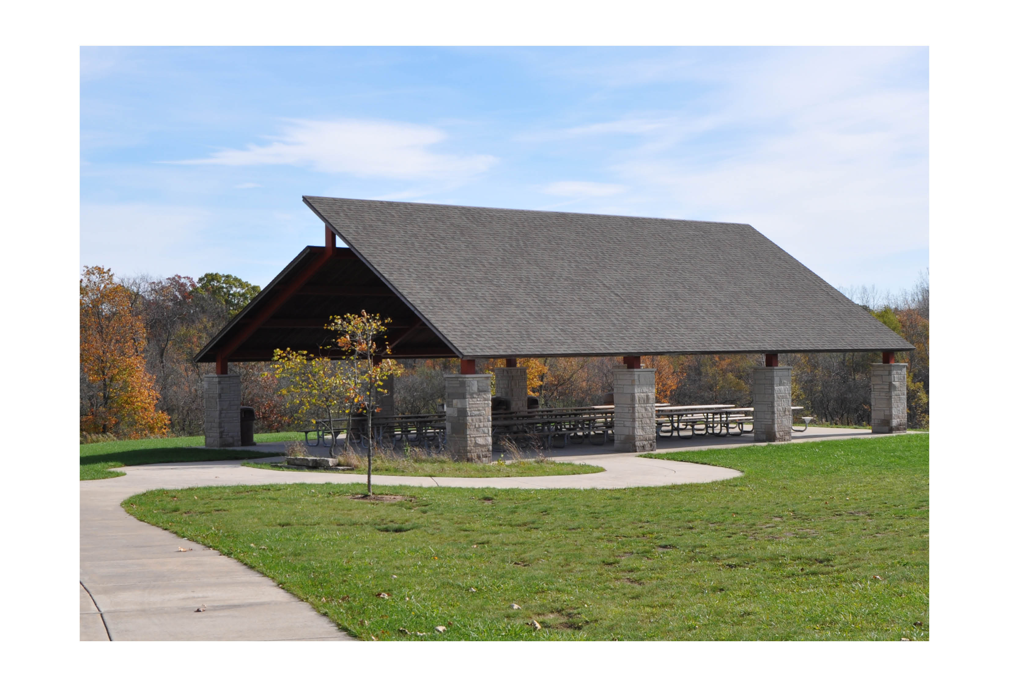 The picnic shelter at LaPorte Road Access.