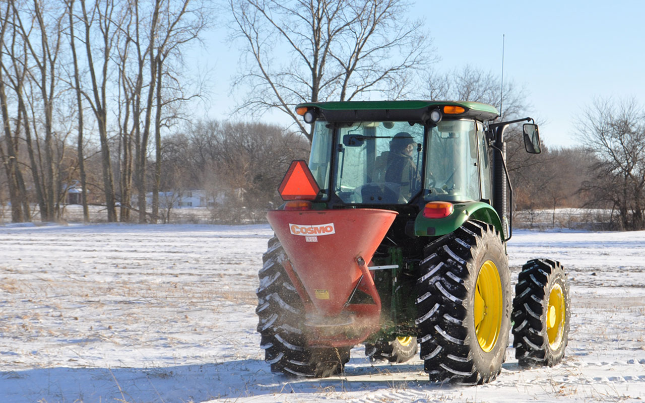 Seed spreading at Kankakee Sands Preserve.