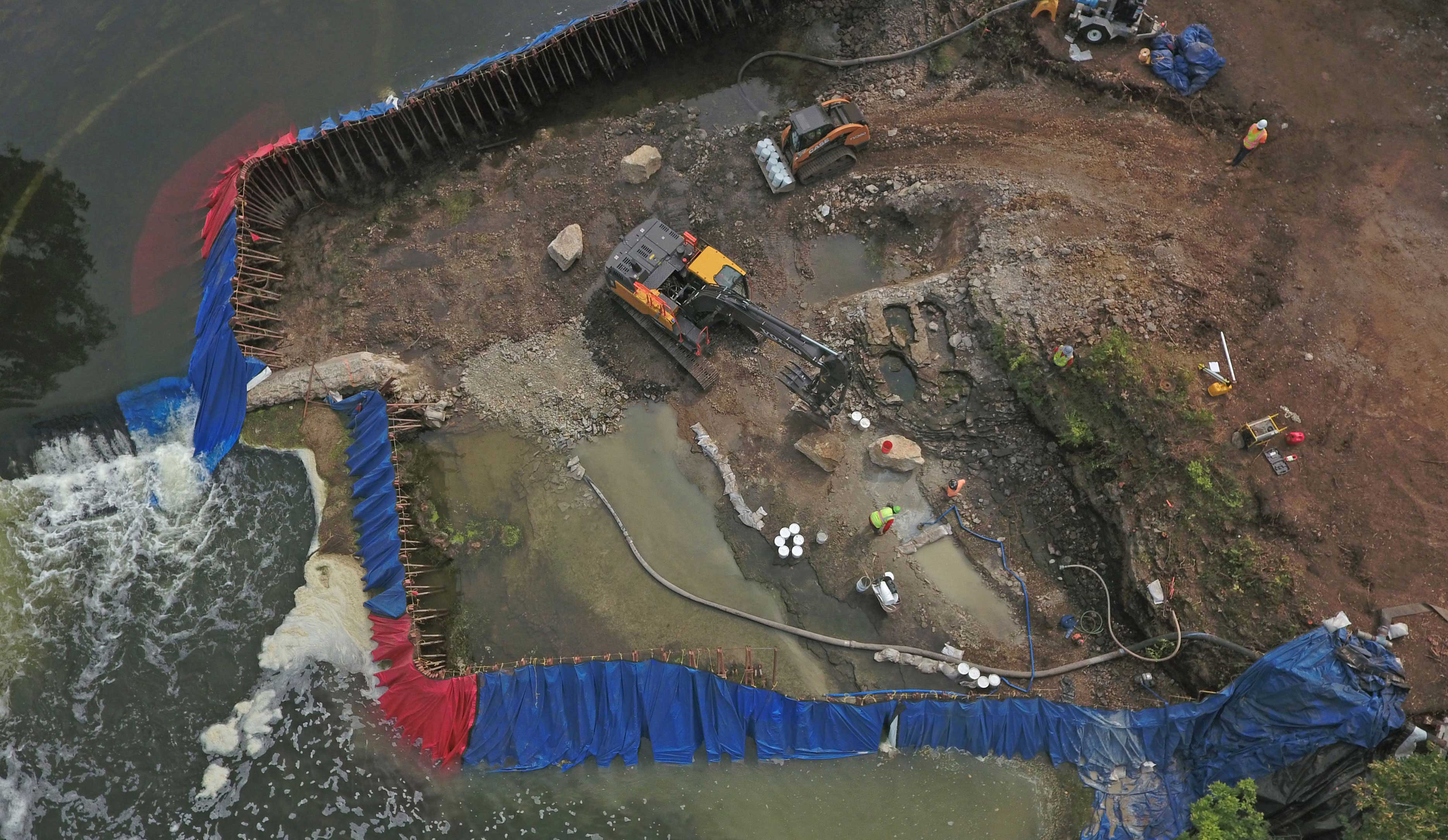 Aerial view of the Hammel Woods dam removal.